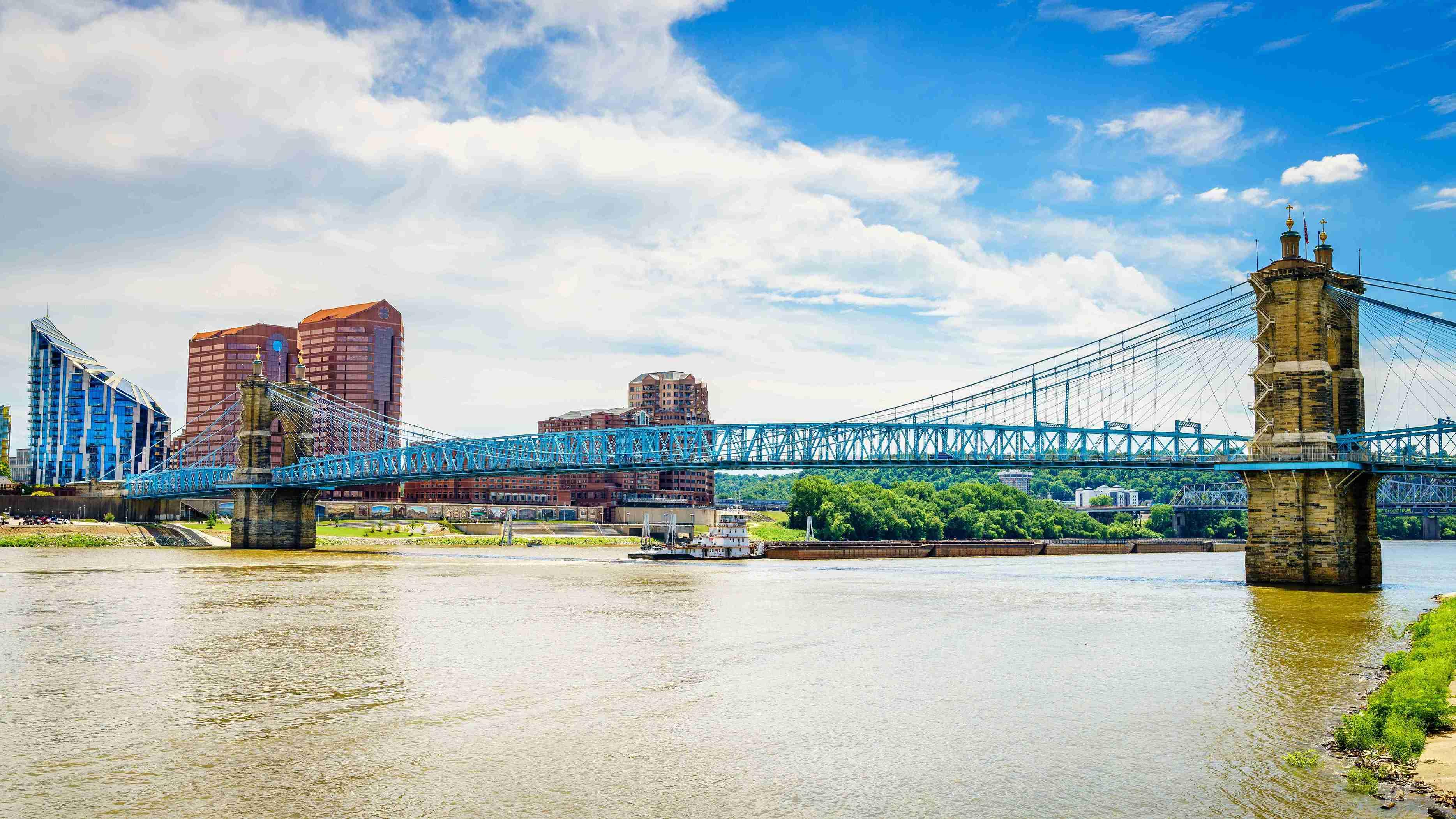 Cincinnati bridge water landmark